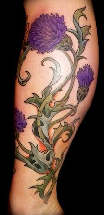 thistle tattoo scottish tattoos ankle fox colour scotish dubuddha thistles scotland flower flag claymore sword forever does