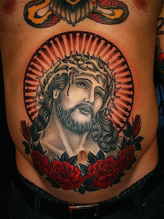 Crown of Thorns Jesus Old School Religious tattoo Best