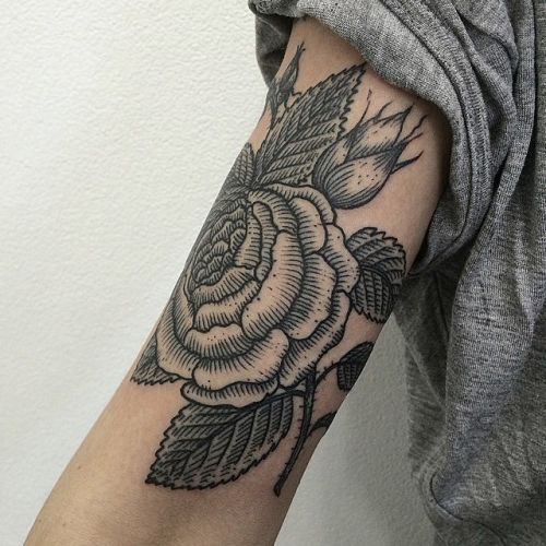 Etching Rose tattoo on arm  Best Tattoo Ideas Gallery