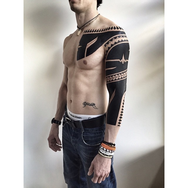 Amazing Arm Blackwork tattoo by Hanumantra | Best Tattoo Ideas Gallery