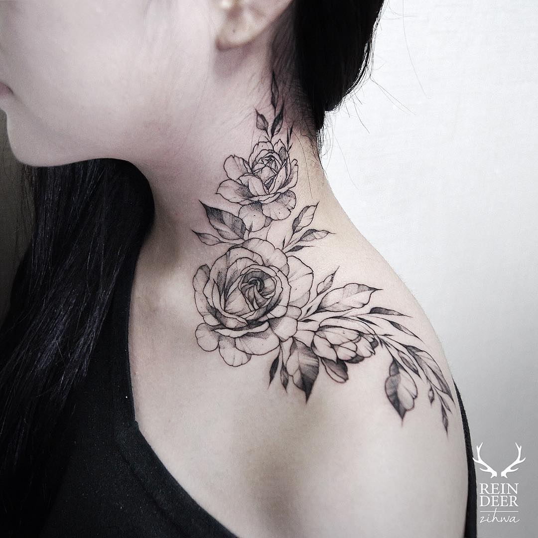 Rose Neck Tattoos | Best Tattoo Ideas Gallery