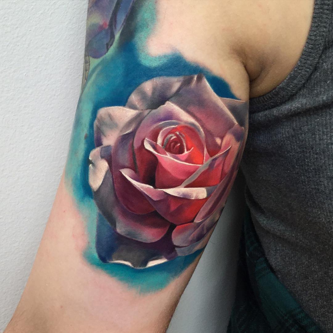 White Rose Tattoo On Shoulder