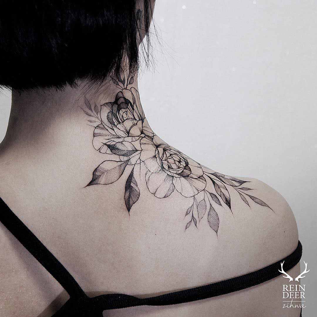 Rose Tattoo on Neck | Best Tattoo Ideas Gallery