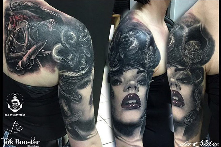 Realistic Medusa Tattoo on Shoulder | Best Tattoo Ideas Gallery