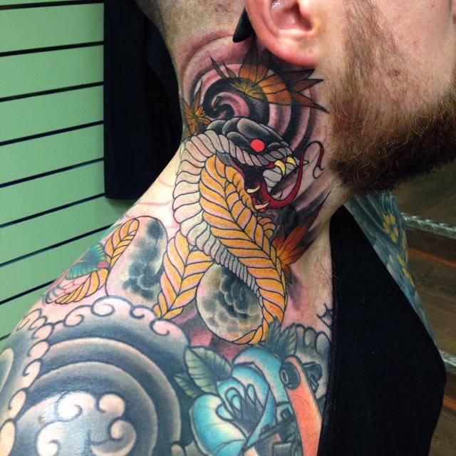 Snake Tattoo on Neck | Best Tattoo Ideas Gallery