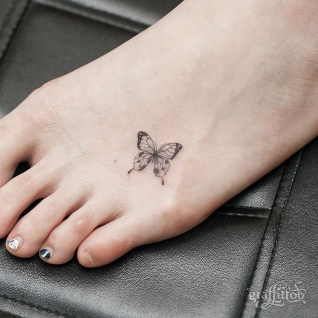 Butterfly Tattoo On Foot 105
