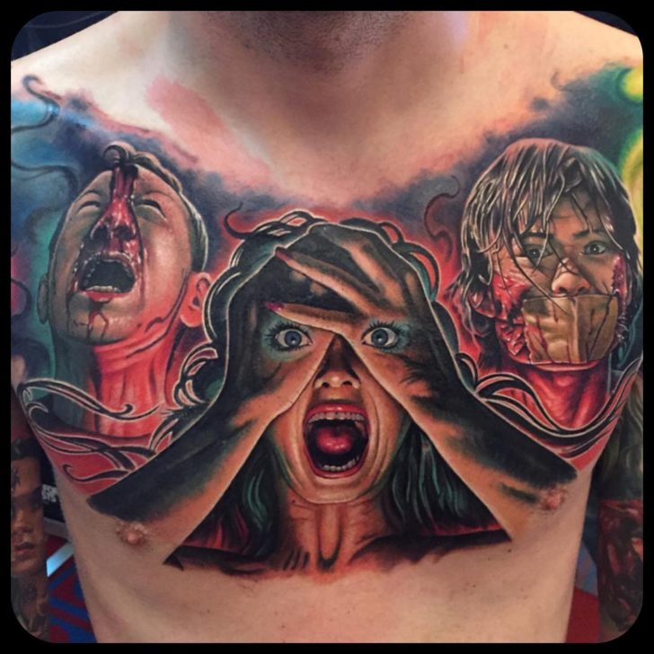 Horror chest tattoo | Best Tattoo Ideas Gallery