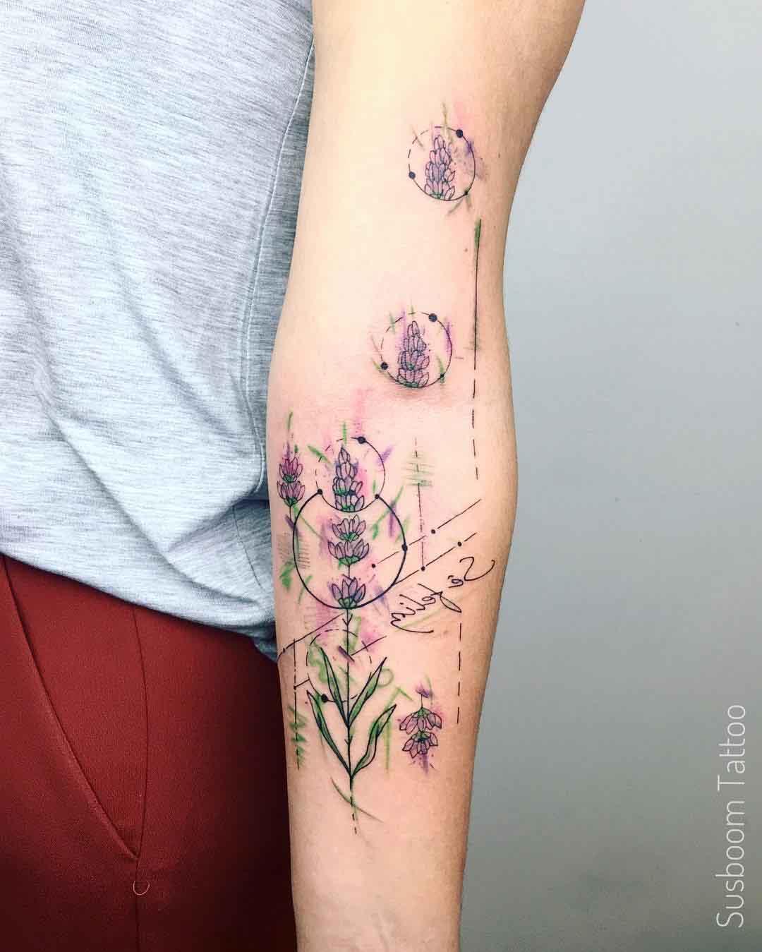 Minimal Lavender Flower Tattoo | Best Tattoo Ideas Gallery