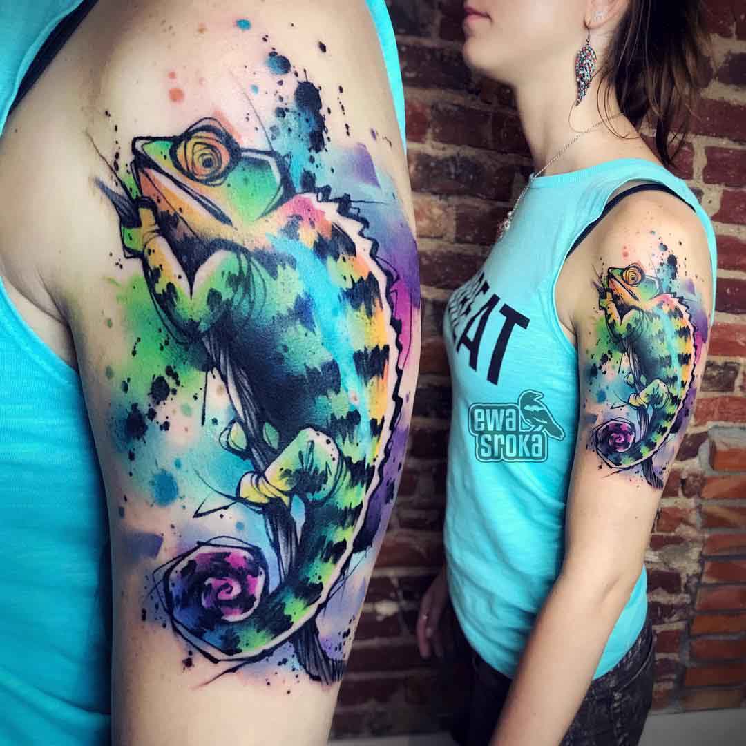 Chameleon Tattoo on Shoulder | Best Tattoo Ideas Gallery