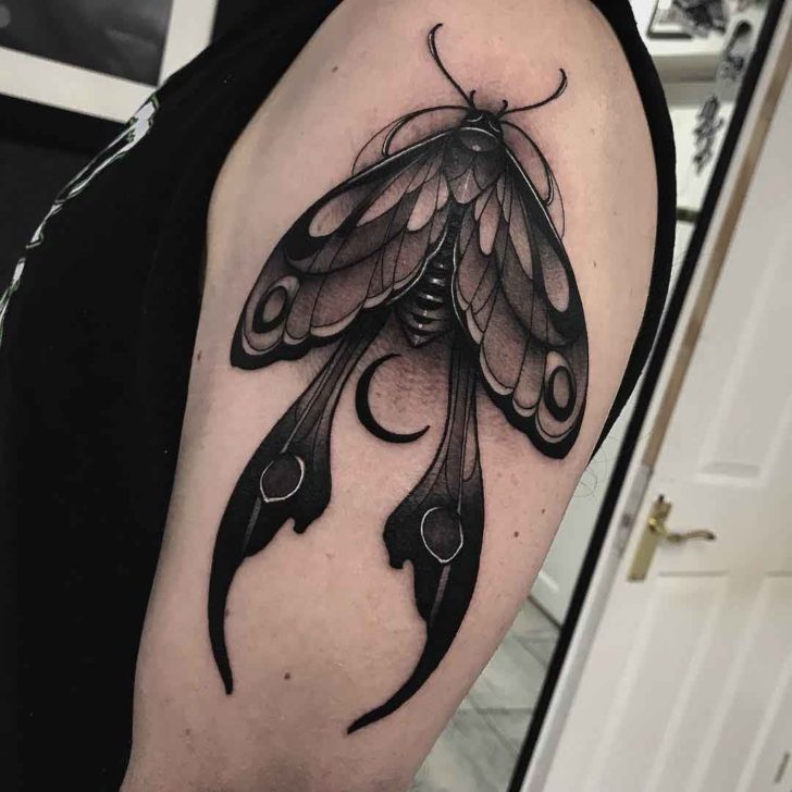 Night Moth Tattoo on Shoulder | Best Tattoo Ideas Gallery