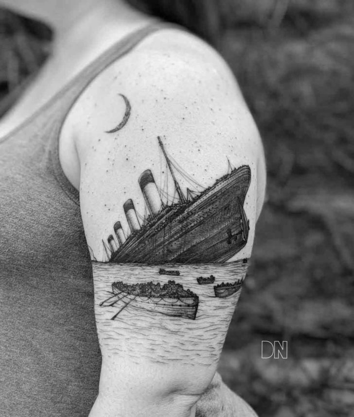 Titanic Tattoo on Shoulder | Best Tattoo Ideas Gallery