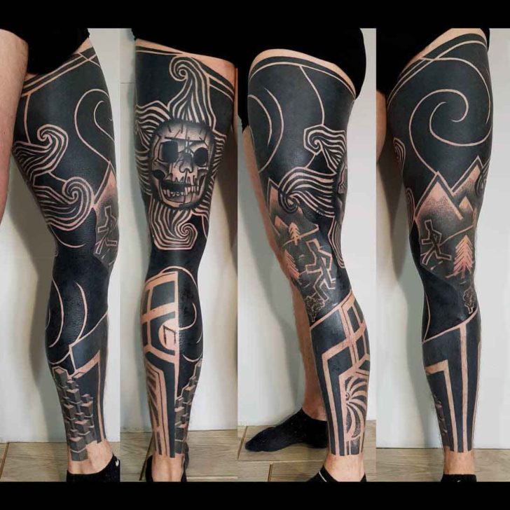 Black Leg Tattoo Sleeve | Best Tattoo Ideas Gallery