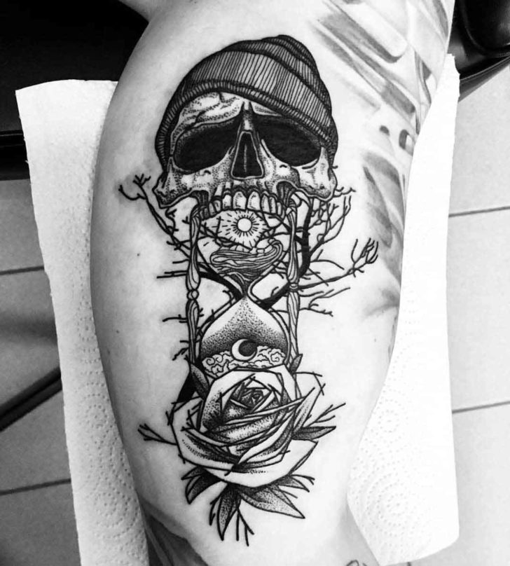 Hourglass Skull Tattoo Best Tattoo Ideas Gallery