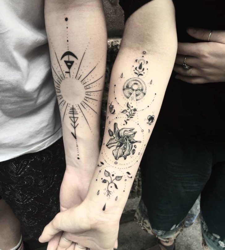Universe and Development Tattoos for Couple | Best Tattoo Ideas Gallery