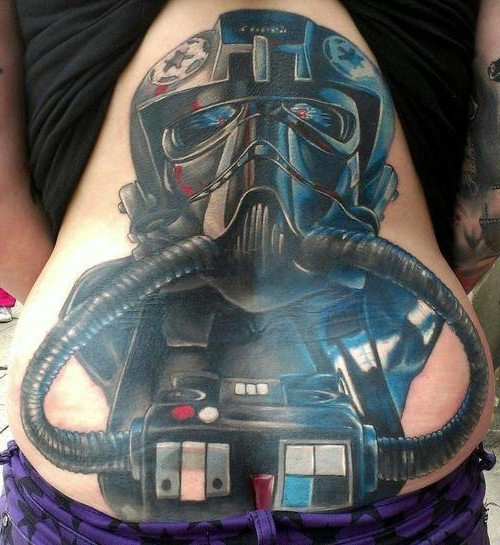 Black Pilot Star Wars tattoo