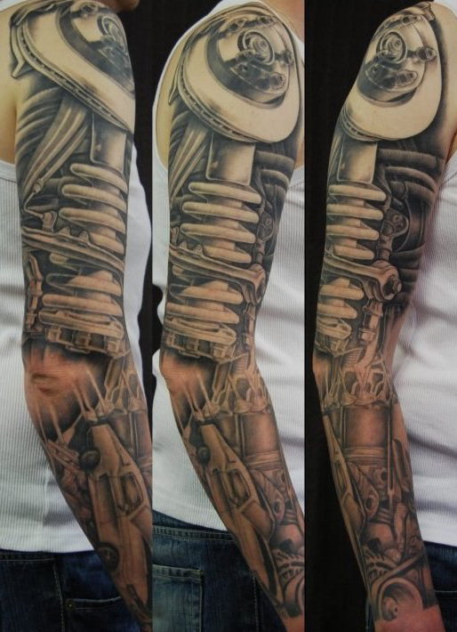 Black&White Mechanical Hand tattoo - Best Tattoo Ideas Gallery
