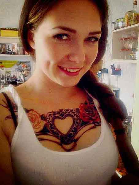 Breast Roses tattoo