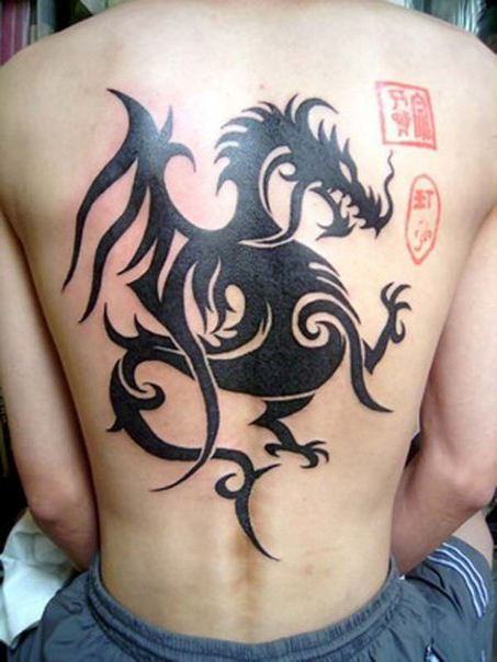 Chinese dragon back tribal tattoo - Best Tattoo Ideas Gallery