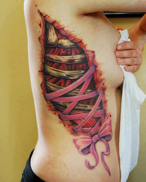 Corset Skin Ribs organic tattoo