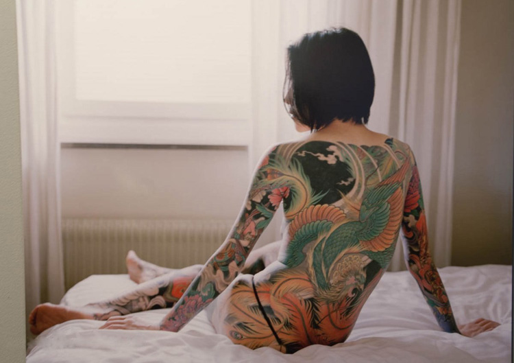 Japanese-Dragon-full-Back Yakuza tattoo for girl