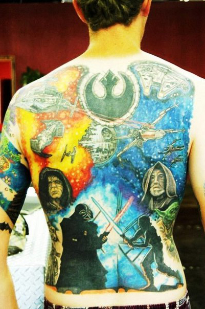 Light Side vs dark Side Star Wars tattoo