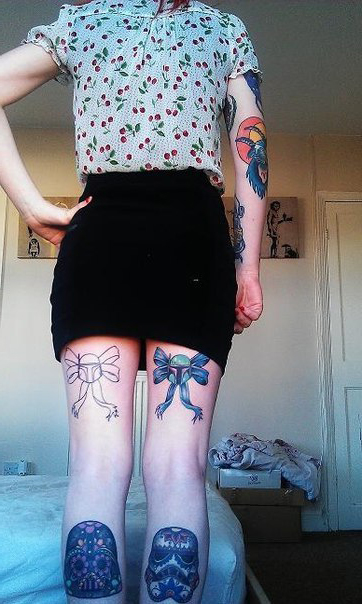New School Star Wars tattoo on both legs - Best Tattoo Ideas Gallery