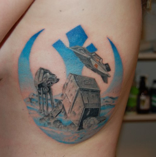 Planet Hoth Battle Star Wars tattoo