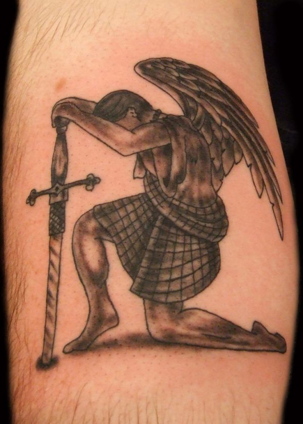Scotish Angel warrior tattoo