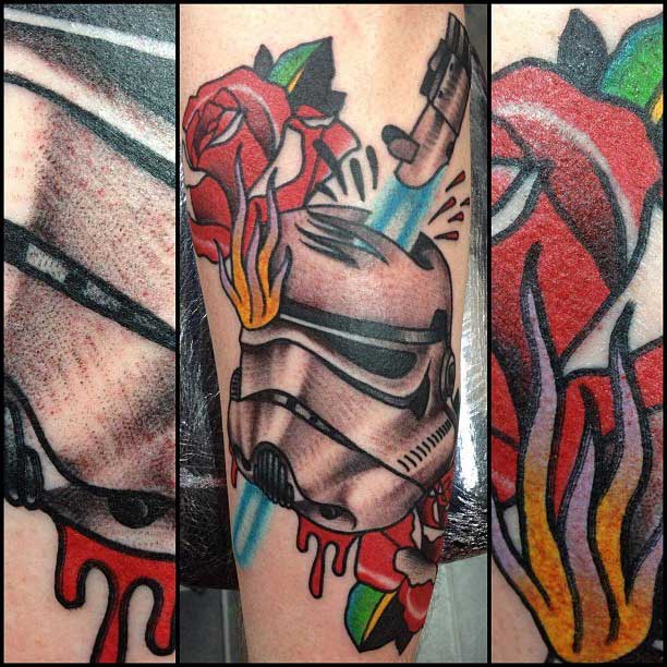 Star Wars trooper traditional tattoo style