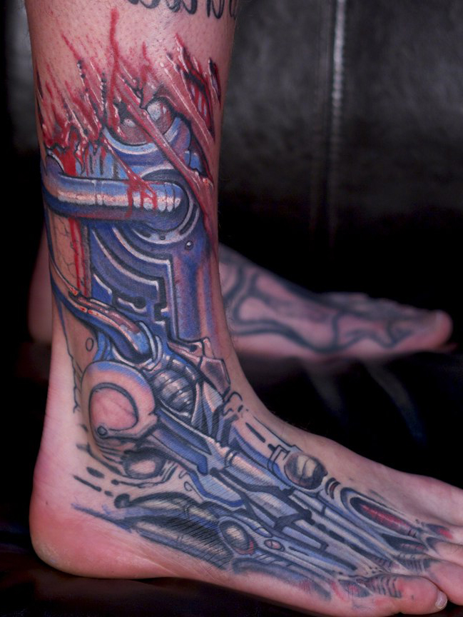 Iron hand tattoo Biomechanics tattoo