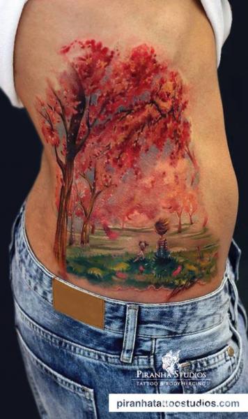 Autumn Landscape Painting tattoo
