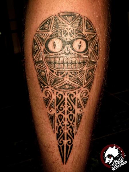 Aztec Cat Smile tattoo by Mad-art Tattoo