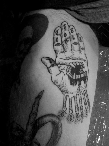 Badstract Hand Jaws Graphic tattoo idea