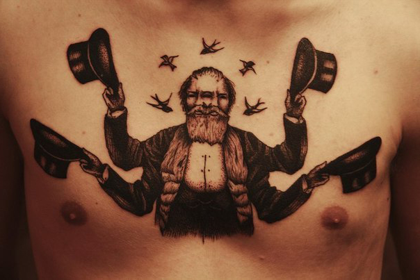 Beardy Janus Graphic tattoo idea