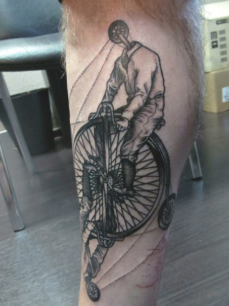 Bicycle Wheels Reflection Graphic tattoo idea