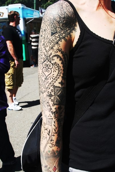 Cool Mehendi Like Henna tattoo sleeve - Best Tattoo Ideas Gallery