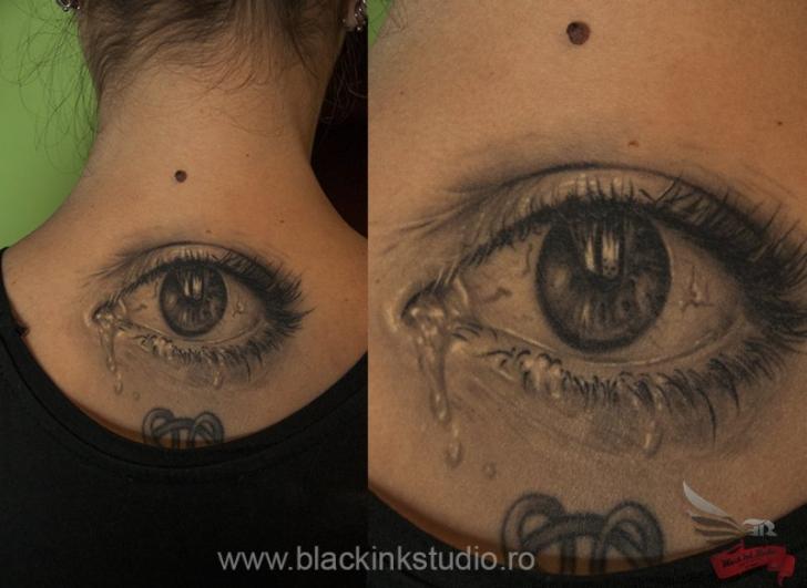 Crying Eye Realistic tattoo by Black Ink Studio