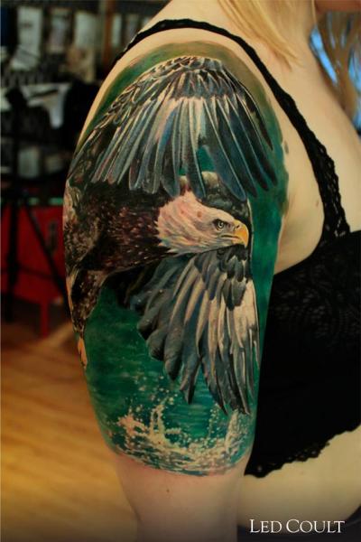 Fly Above the Water Eagle tattoo by Led Coult