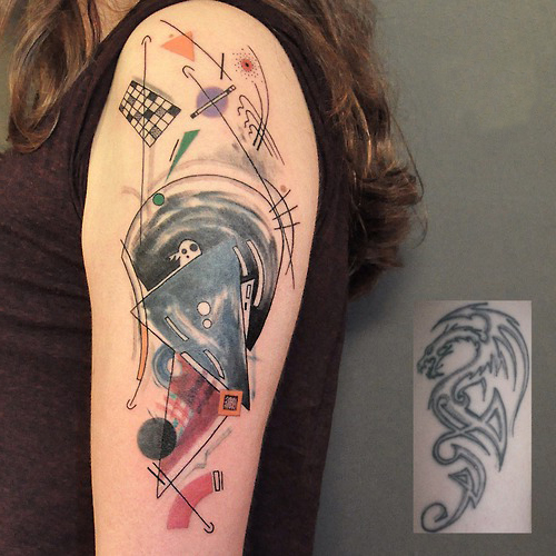 Geometry Abstraction Cover Up tattoo design