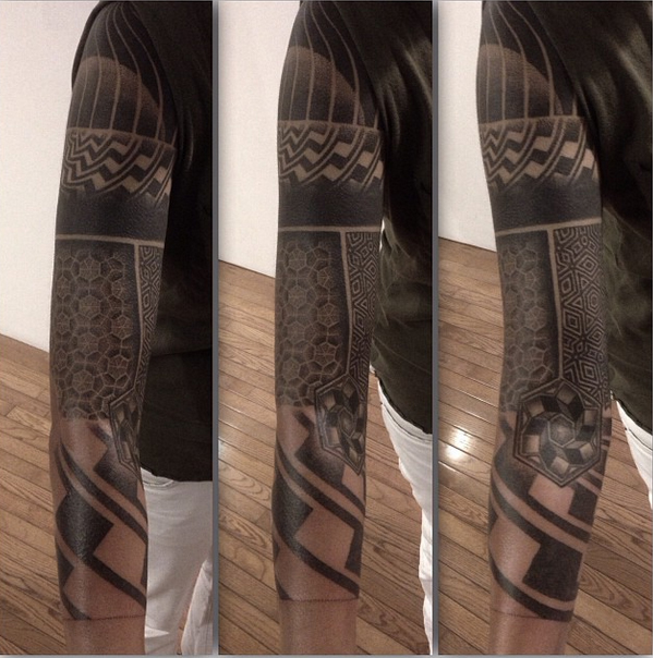 Great Sleeve Blackwork tattoo idea