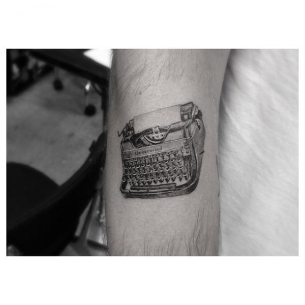 Little Typing Machine tattoo by Dr Woo