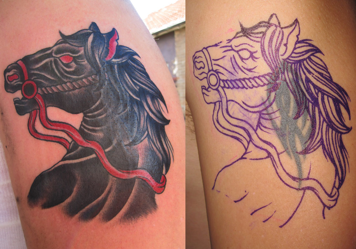 Nightmare Horse Cover Up tattoo design