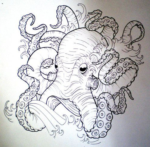 Octopus tattoo sketch