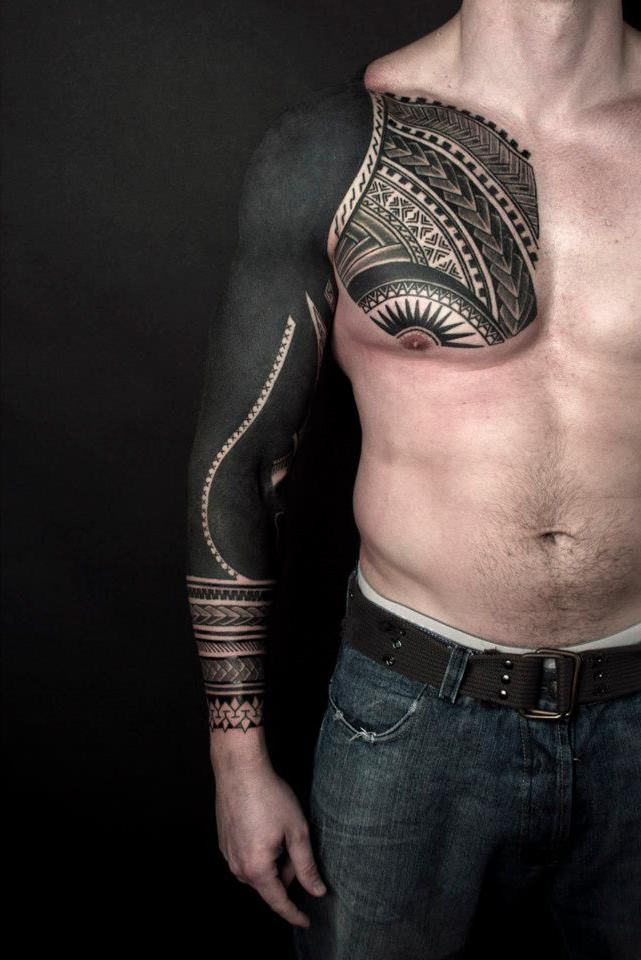 One Awesome Blackwork tattoo Sleeve