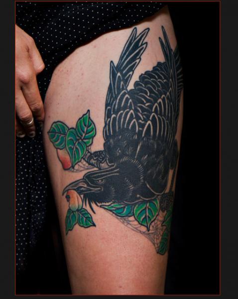 Peach Tree Crow tattoo by Chapel tattoo - Best Tattoo Ideas Gallery