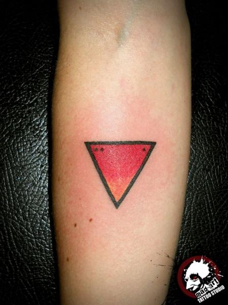 Red Triangle Tiny tattoo by Mad-art Tattoo - Best Tattoo Ideas Gallery