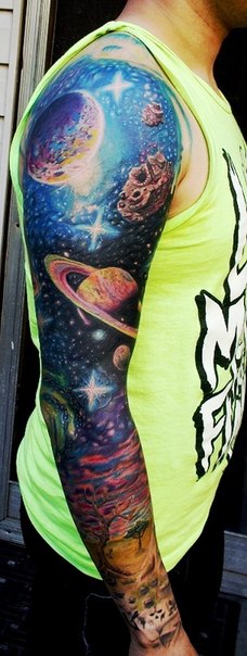 Space Barrens Sky tattoo sleeve