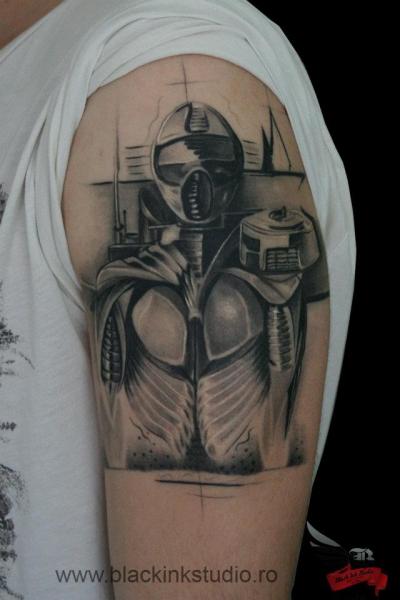 Space Suit Graphic tattoo by Black Ink Studio