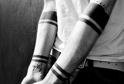 Stripes and Dots Blackwork tattoo