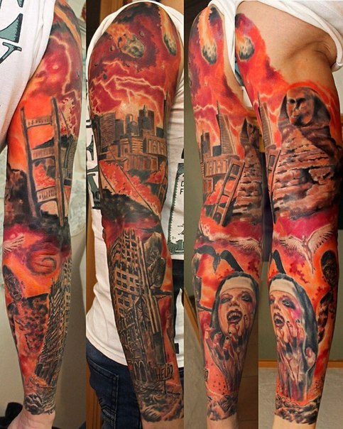 The Judgement Day tattoo sleeve